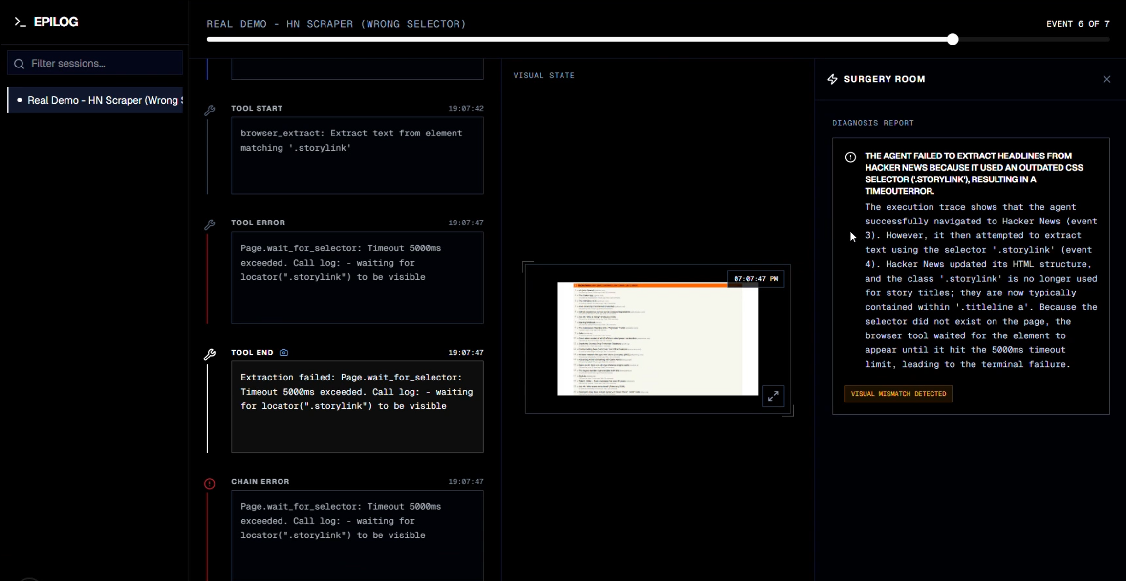 Epilog trace ingestion flow